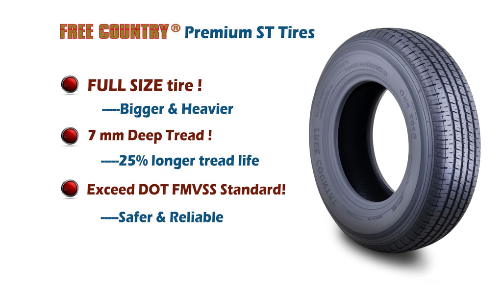 Trailer Tire Wheel ST205/75R15 Black Mod Rim N366