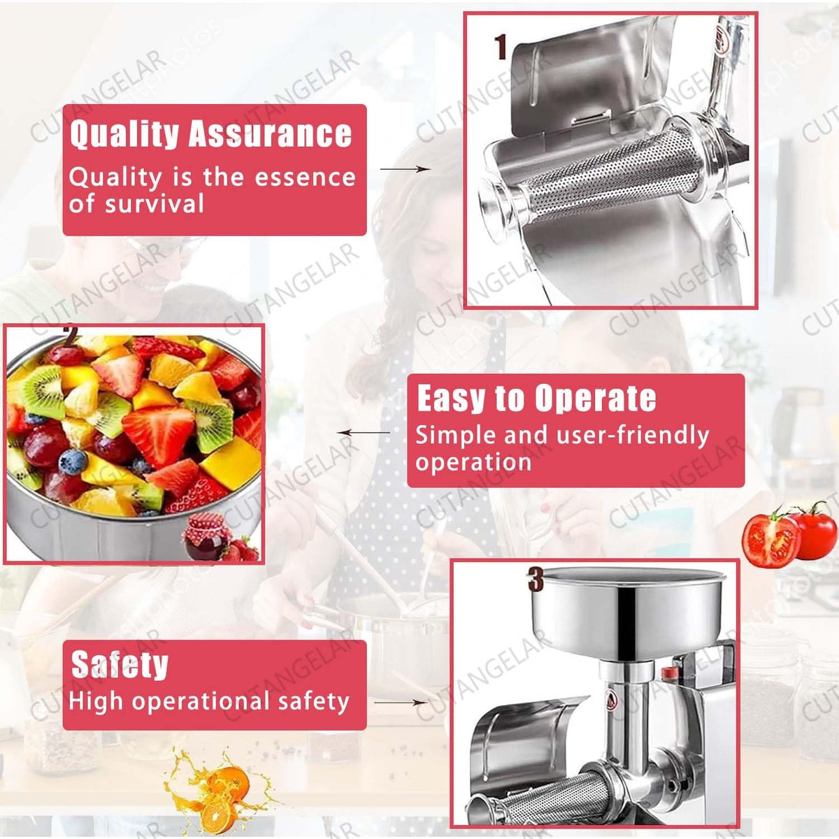 450W Large Capacity Stainless Steel Jam Machine K895