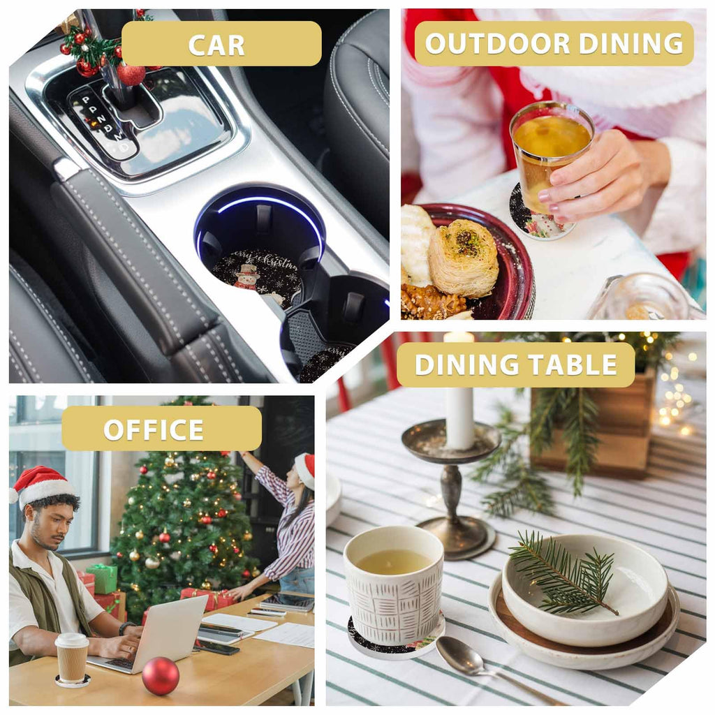 Absorbent Ceramic Stone Car Coasters Set of 2 W484