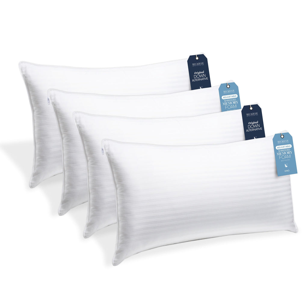 4 King Pillow Set Down Alt Memory Foam I69042