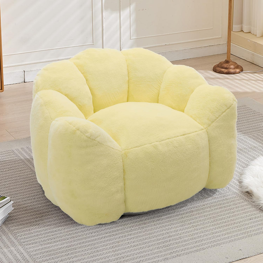 Faux Fur Bean Bag Sofa with Memory Foam V711030