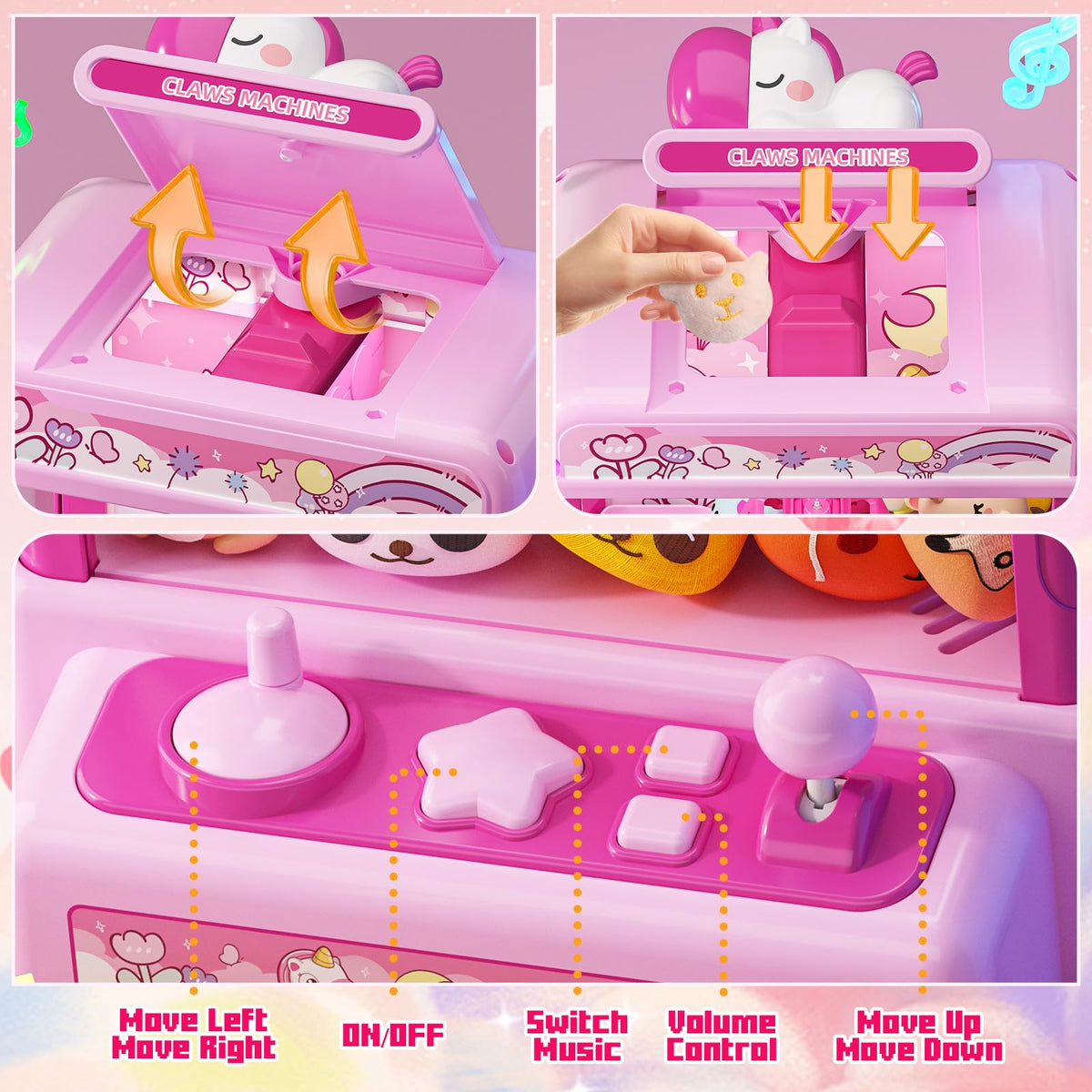 Claw Machine with Sound & 20 Mini Plush Toys U354