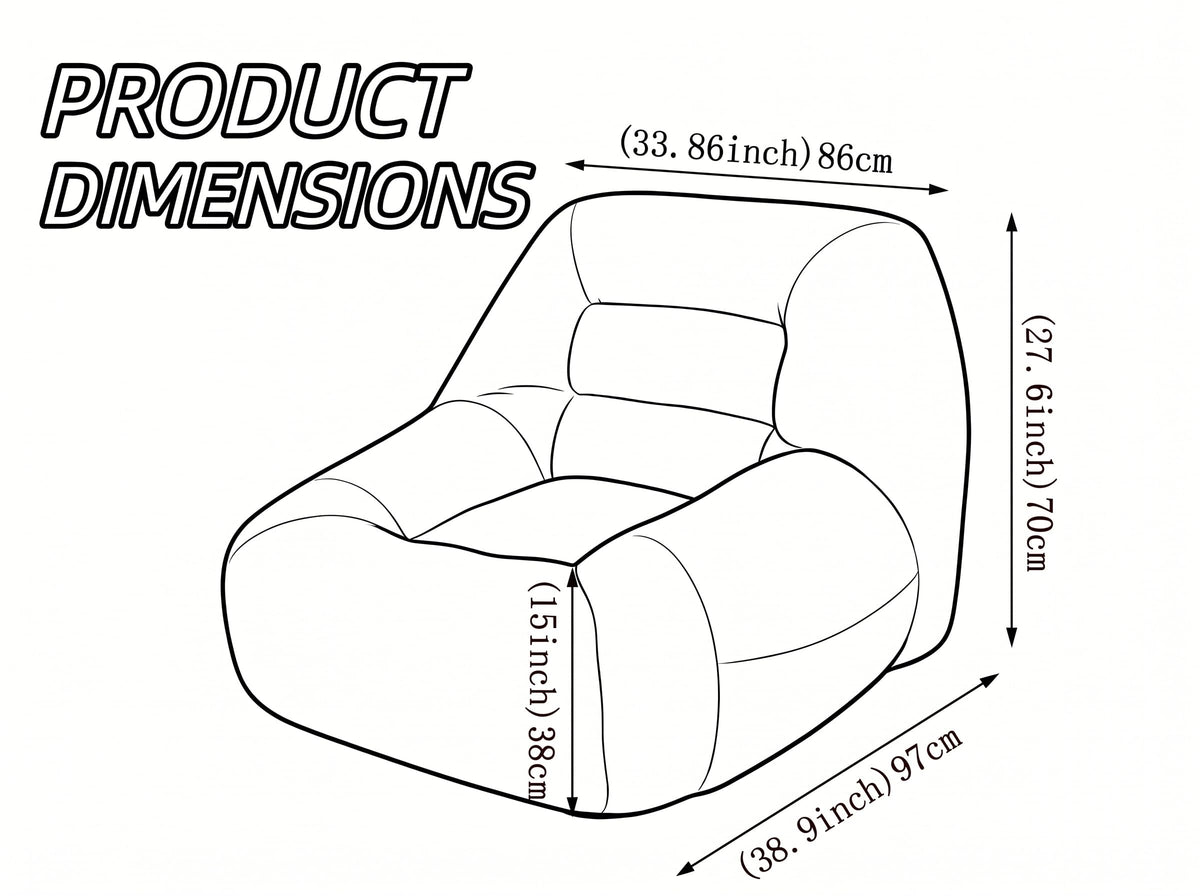 Oversized Corduroy Memory Foam Bean Bag Chair O7039