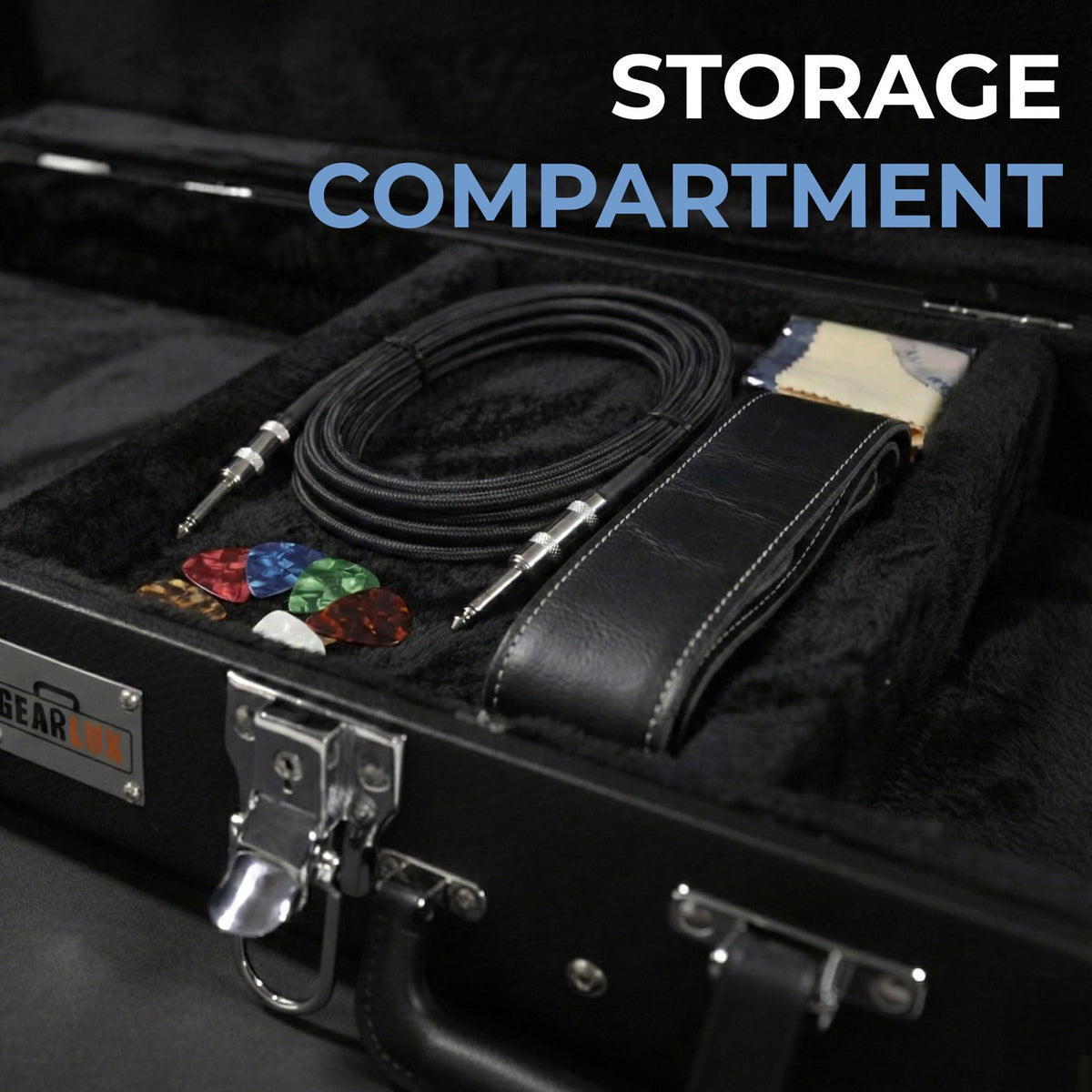 Black Bass Guitar Hard Case with Lock and Key N20039