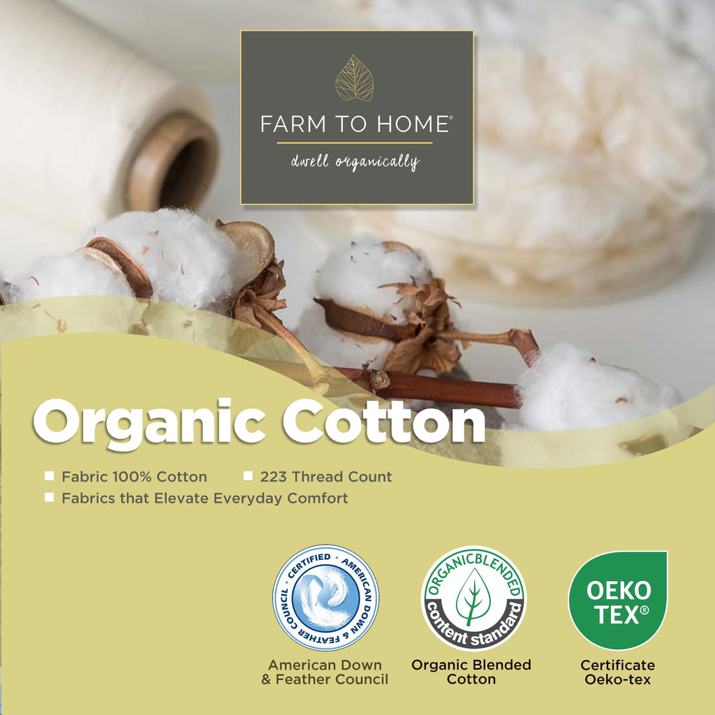 Feather and Down Pillows, 100% Organic Cotton Cover Z34548