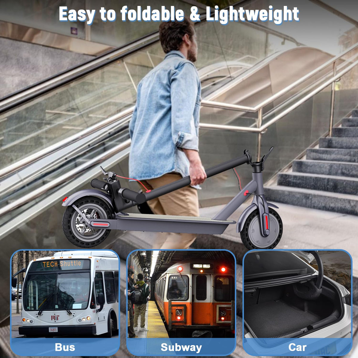 Electric Scooter 350W/500W Motor 8.5'' Solid Tire W48778