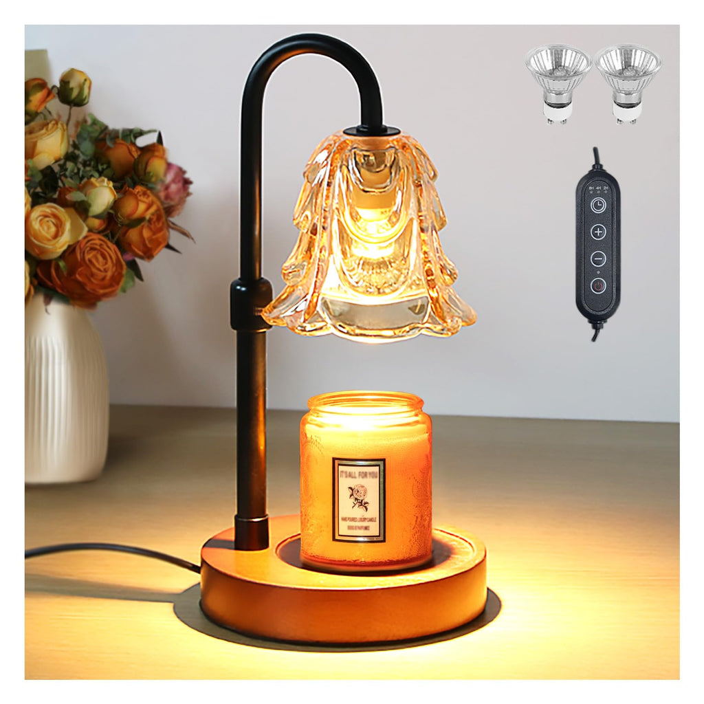 Candle Warmer Lamp with Timer Dimmer Adjustable Height Black F63259