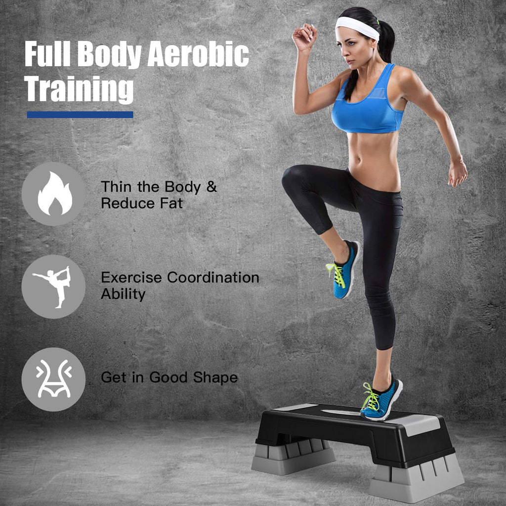 30'' Height Adjustable Aerobic Stepper with Risers S35806