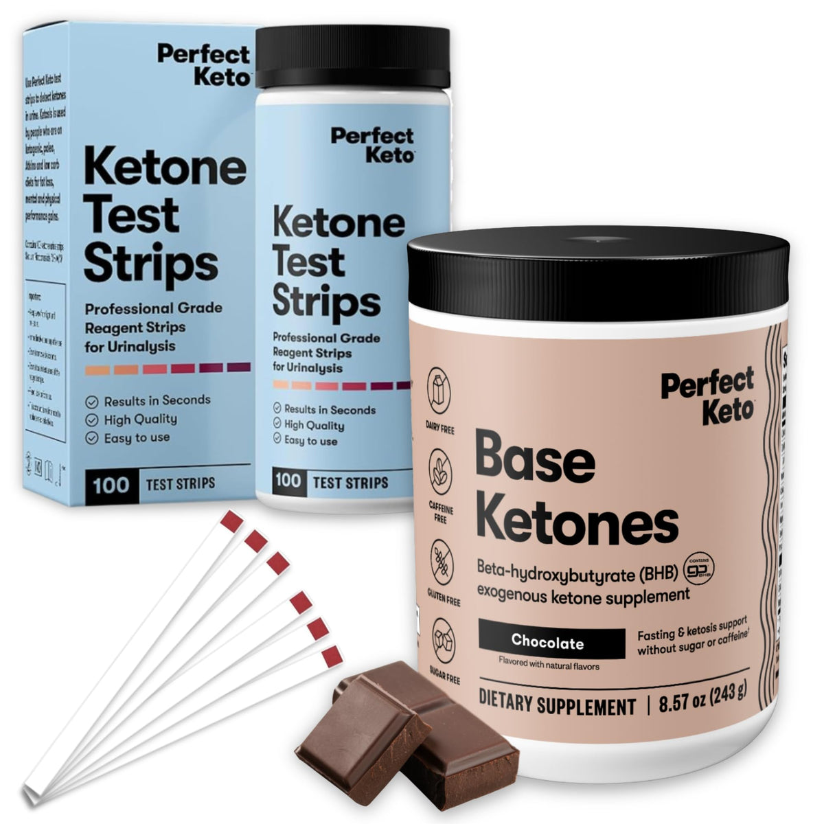 Exogenous Ketones Chocolate + Ketone Test Strips F63748