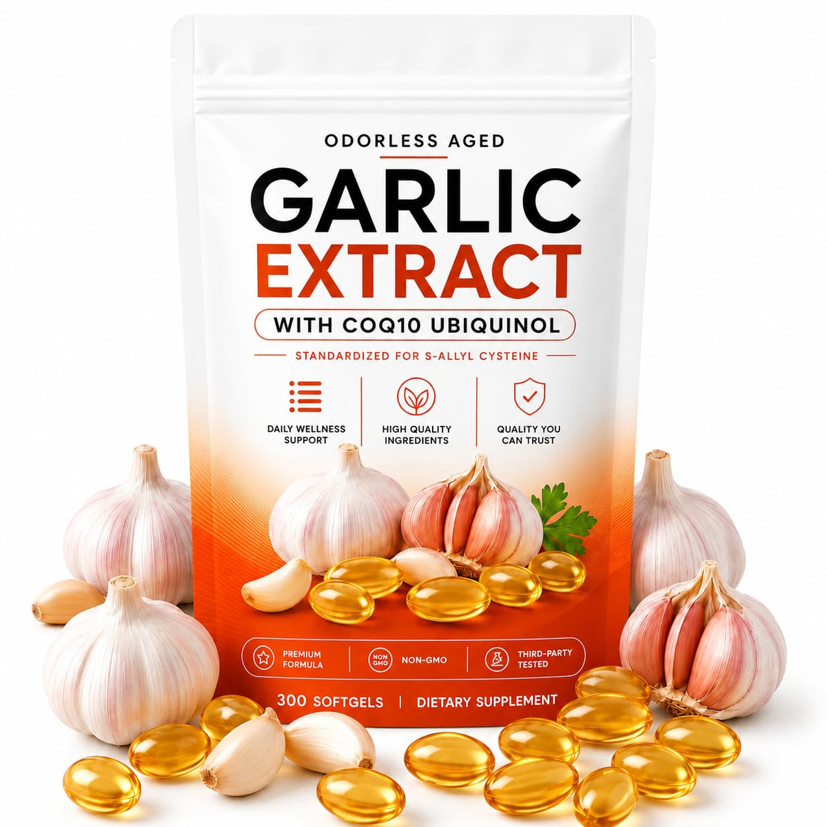 7500mg Odorless Aged Garlic Extract Softgels P63494