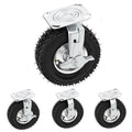 8 Inch Heavy Duty Pneumatic Caster Wheels with Brake, 1000 lbs Capacity, Set of 4 T31112