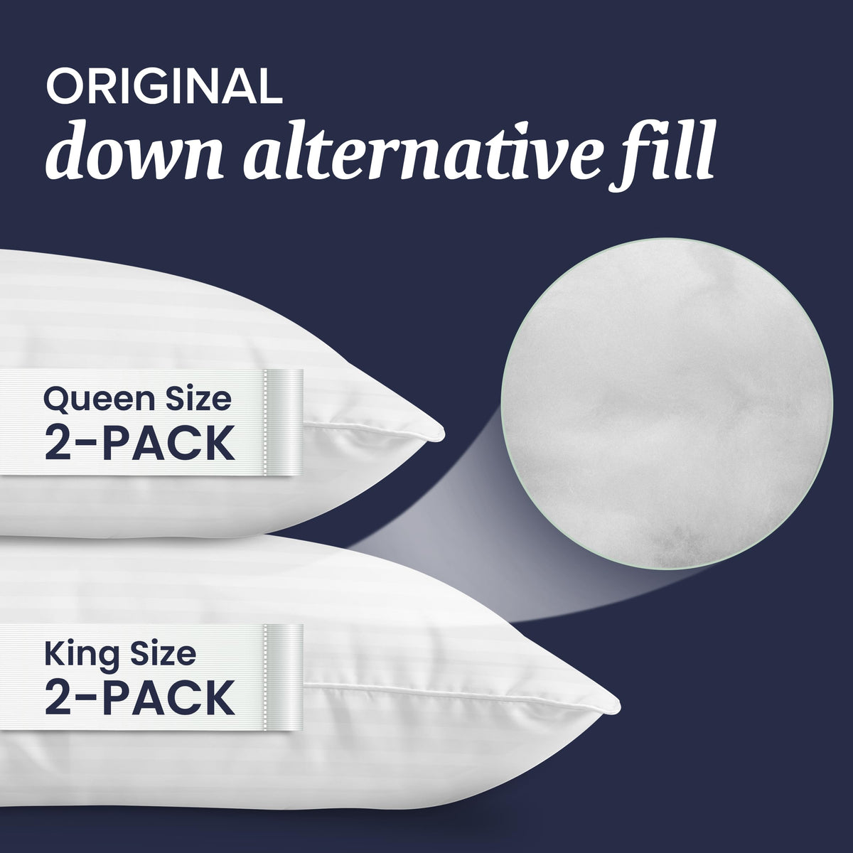 4 King Pillow Set Down Alt Memory Foam I69042