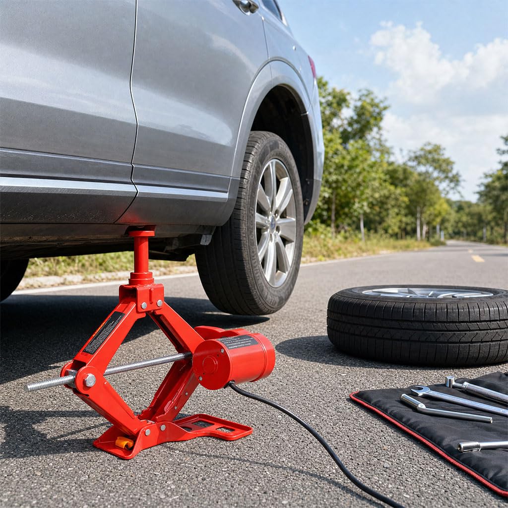 12V 3 Ton Electric Car Jack with Lug Wrench and Carrying Case A469