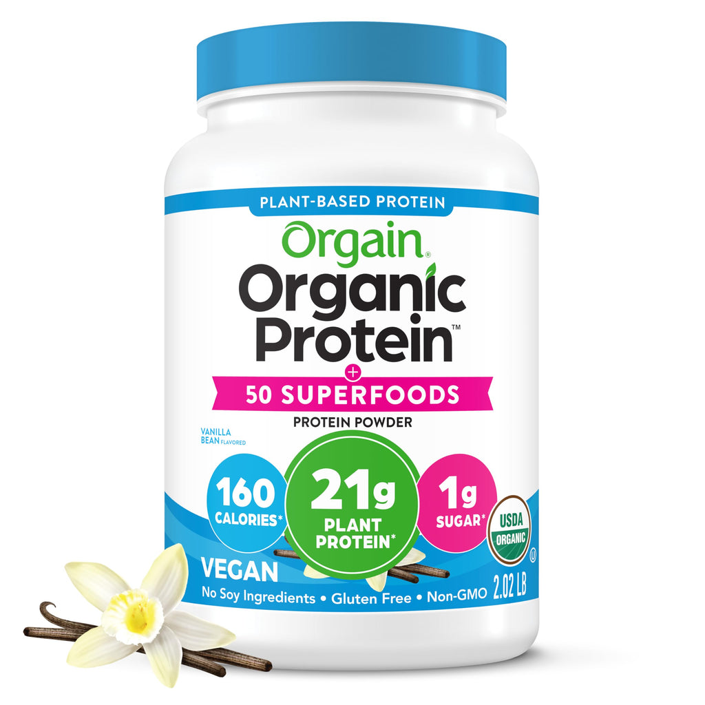 Organic Vegan 21g Protein Superfoods Powder Vanilla Bean 2.02lb D856011