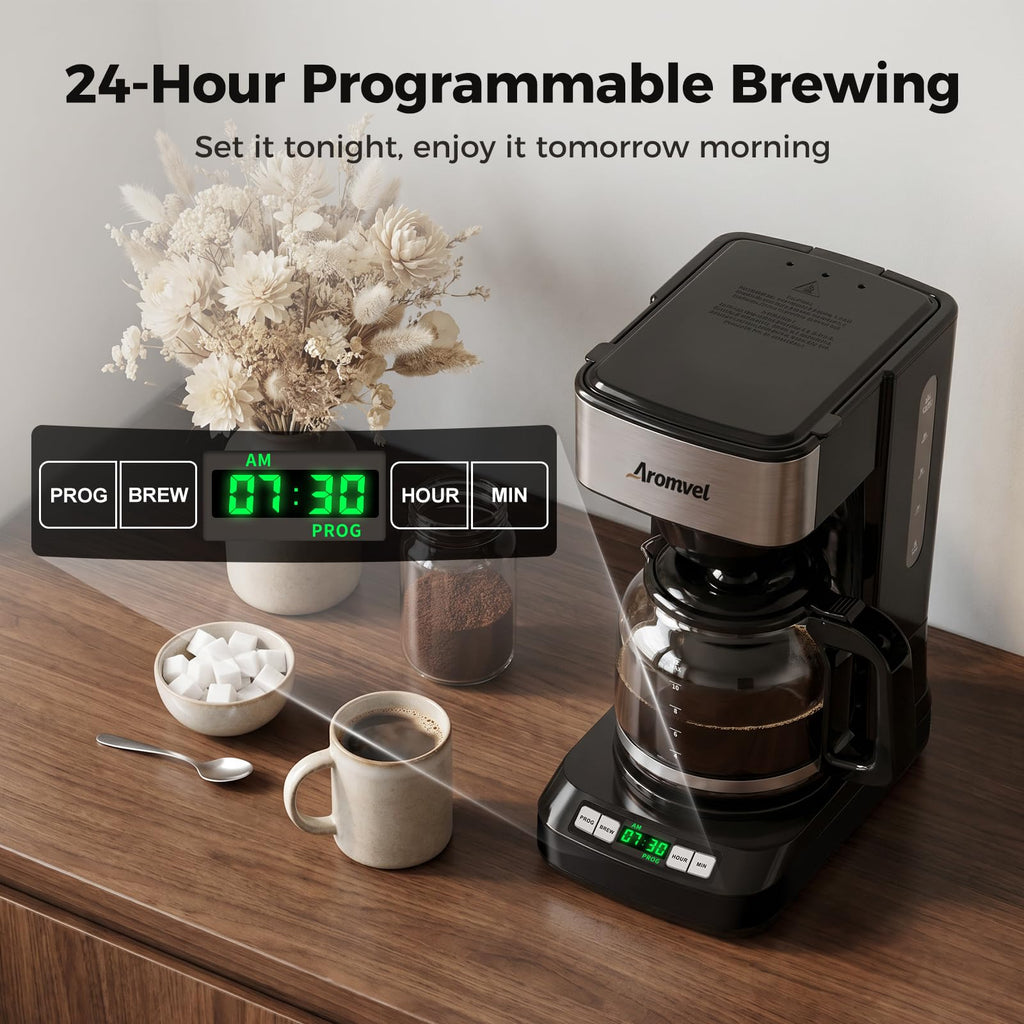 12-Cup Programmable Drip Coffee Maker with Glass Carafe J304069