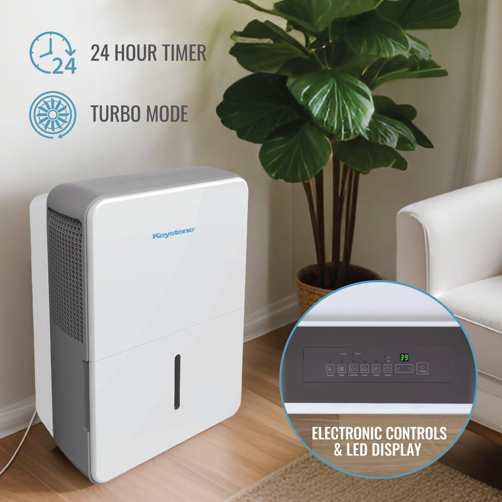 50-Pint Portable Dehumidifier with Auto-Shutoff and Timer L697004