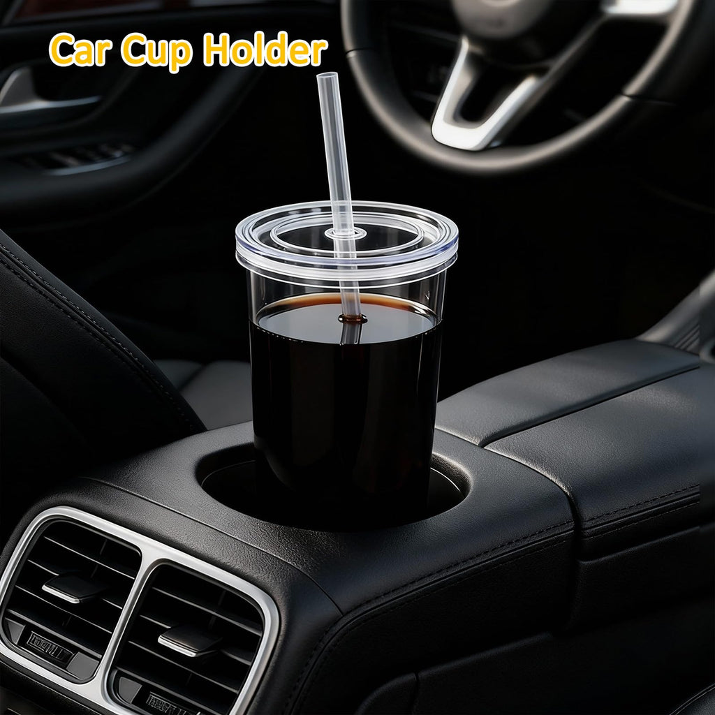 20oz Drinking Jars with Lids and Straws 2 Pack Clear Reusable Z181
