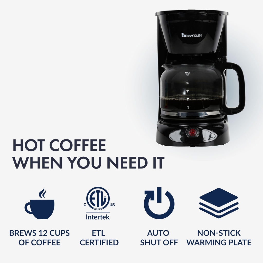 12 Cup Electric Coffee Maker with Auto Shut Off J5626