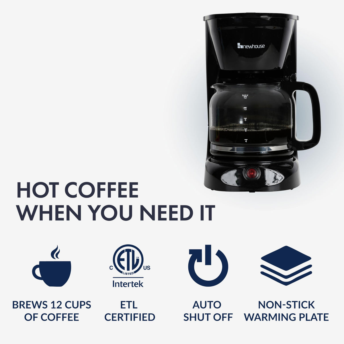 12 Cup Electric Coffee Maker with Auto Shut Off J5626