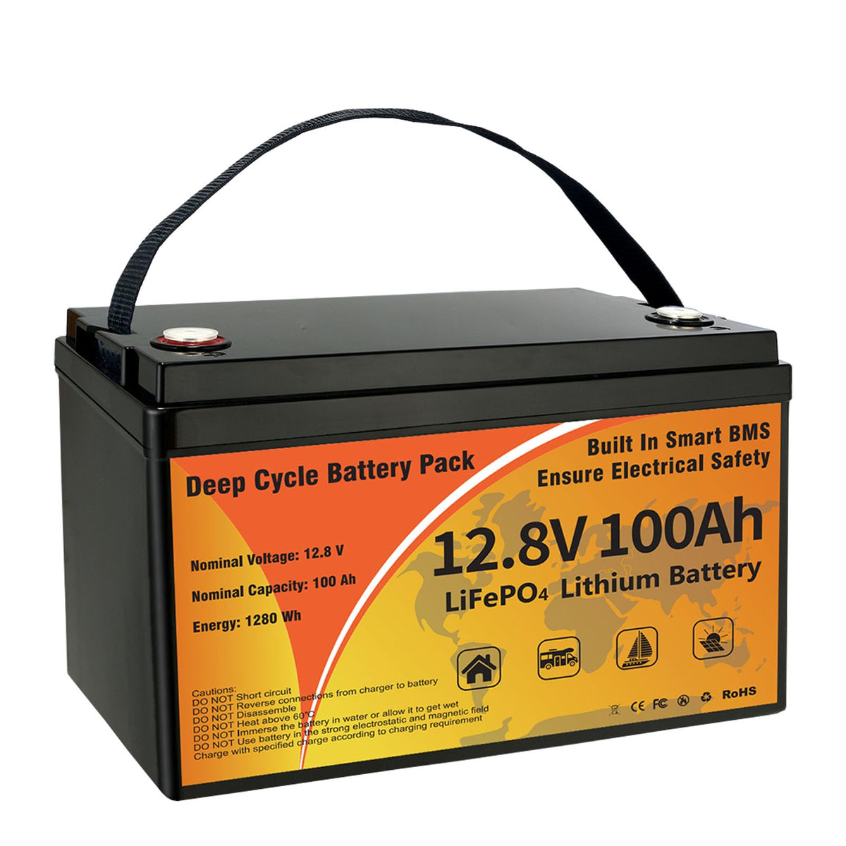 12V 100Ah LiFePO4 Deep Cycle Battery J6507