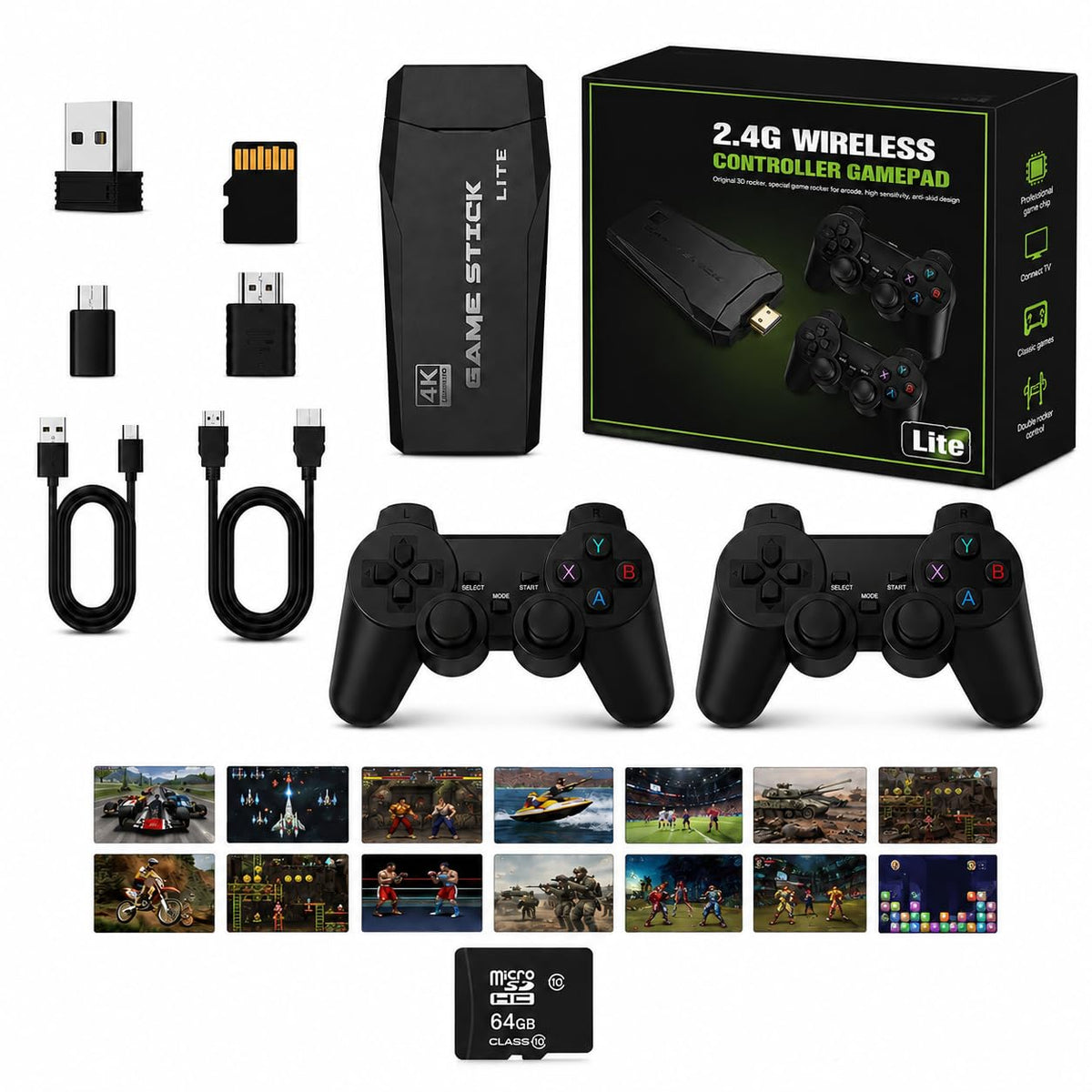 Black Retro Gaming Console with 64GB Memory Z896081