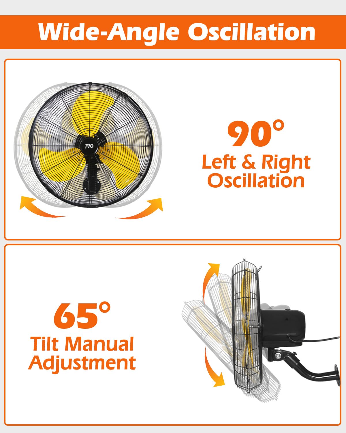 20 inch High Velocity Oscillating Wall Mount Fan F70348