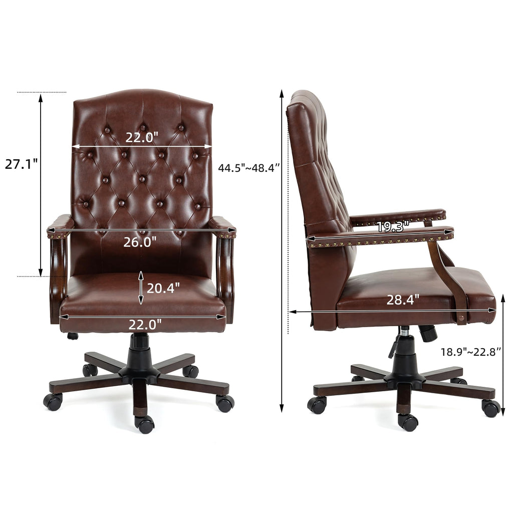 Brown Faux Leather High Back Executive Office Chair L6552