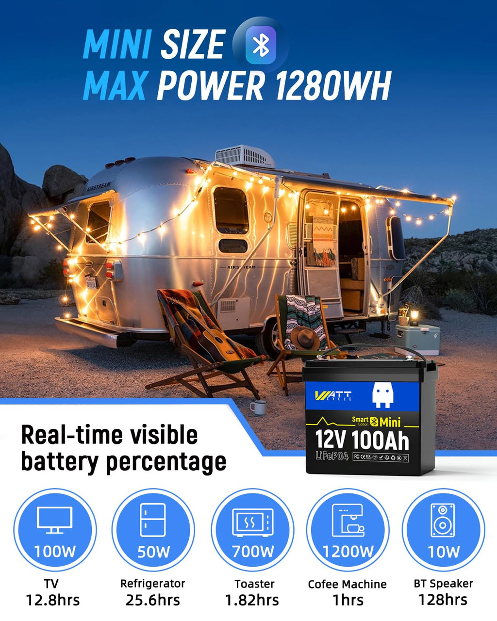 12V 100Ah Mini LiFePO4 Battery Group 24 F9289