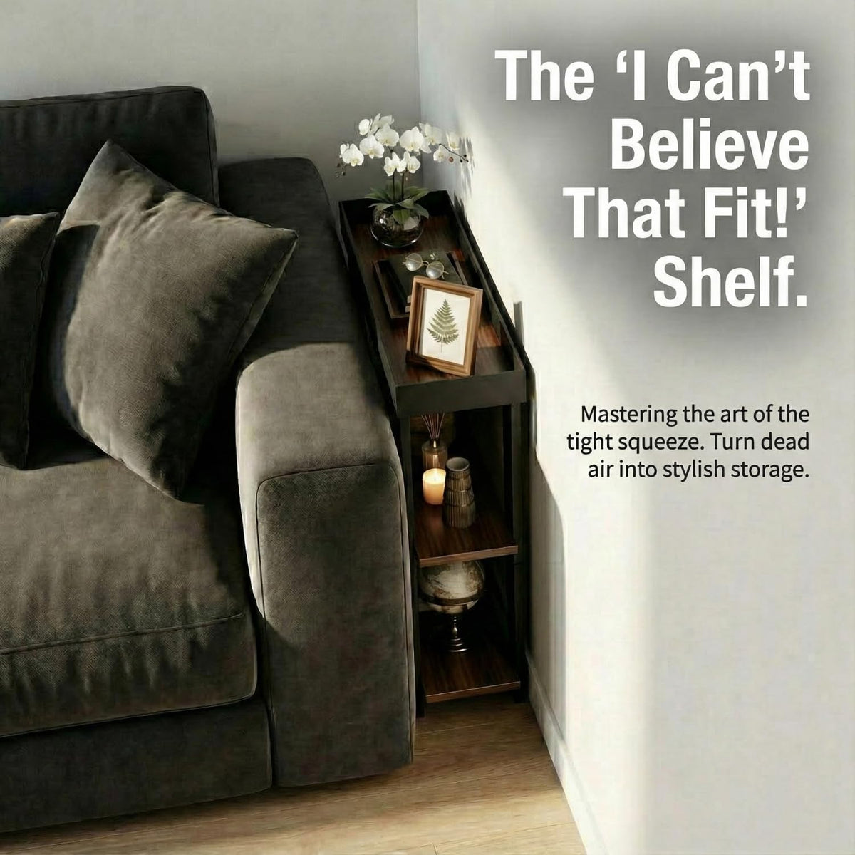 Rustic Brown 3-Tier Narrow Side Table X759