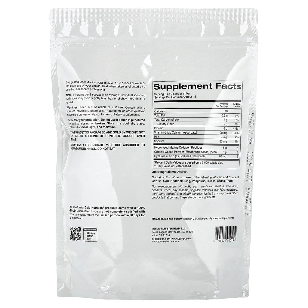 Hydrolyzed Marine Collagen Peptides with Cocoa, 7.3 oz Z2075