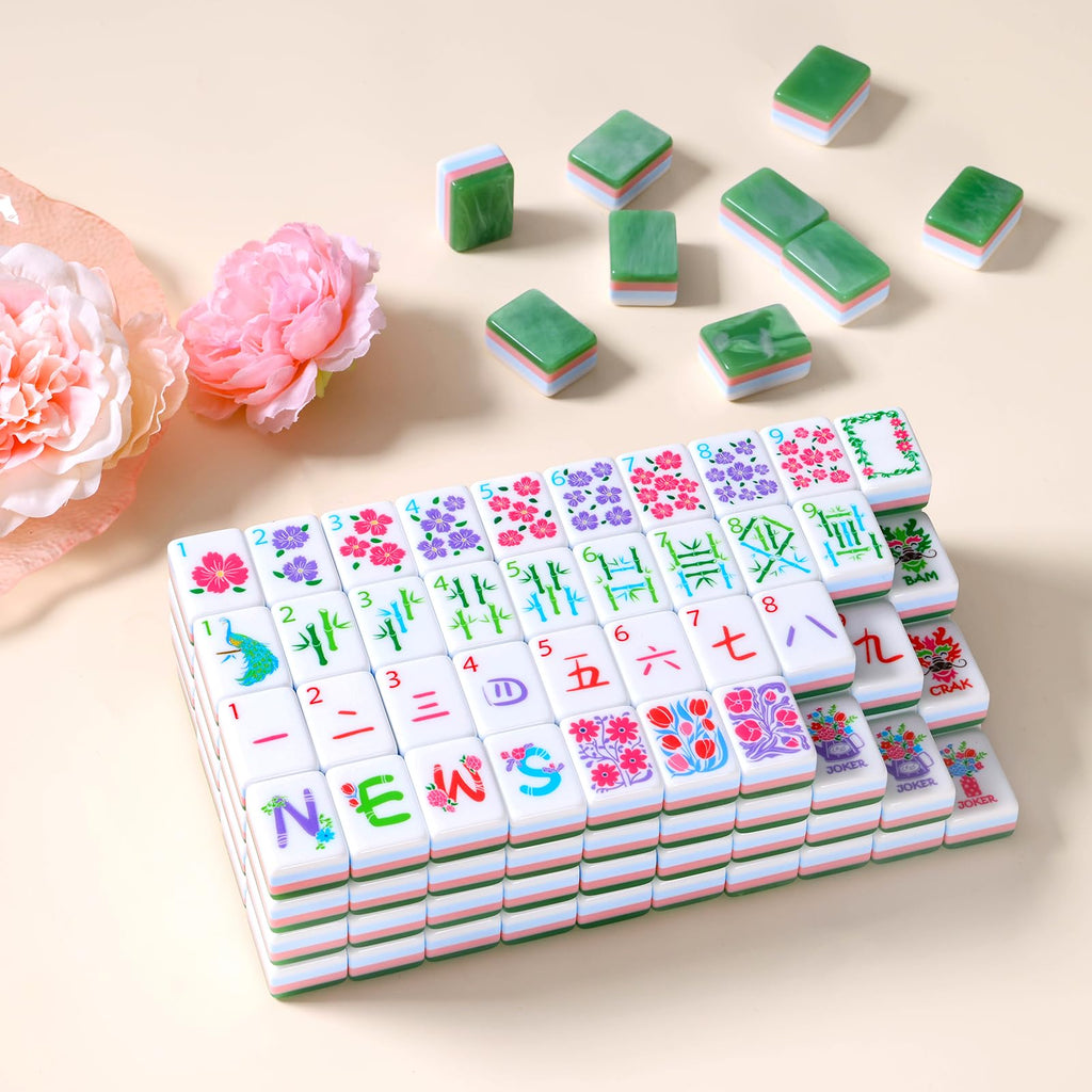 160 Acrylic Engraved Mahjong Tile Set N23810