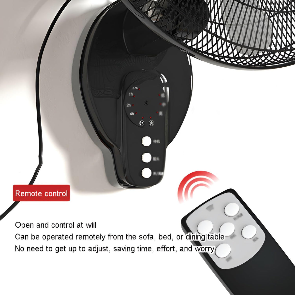 20 Inch Metal Oscillating Wall Mounted Fan with Remote P821728