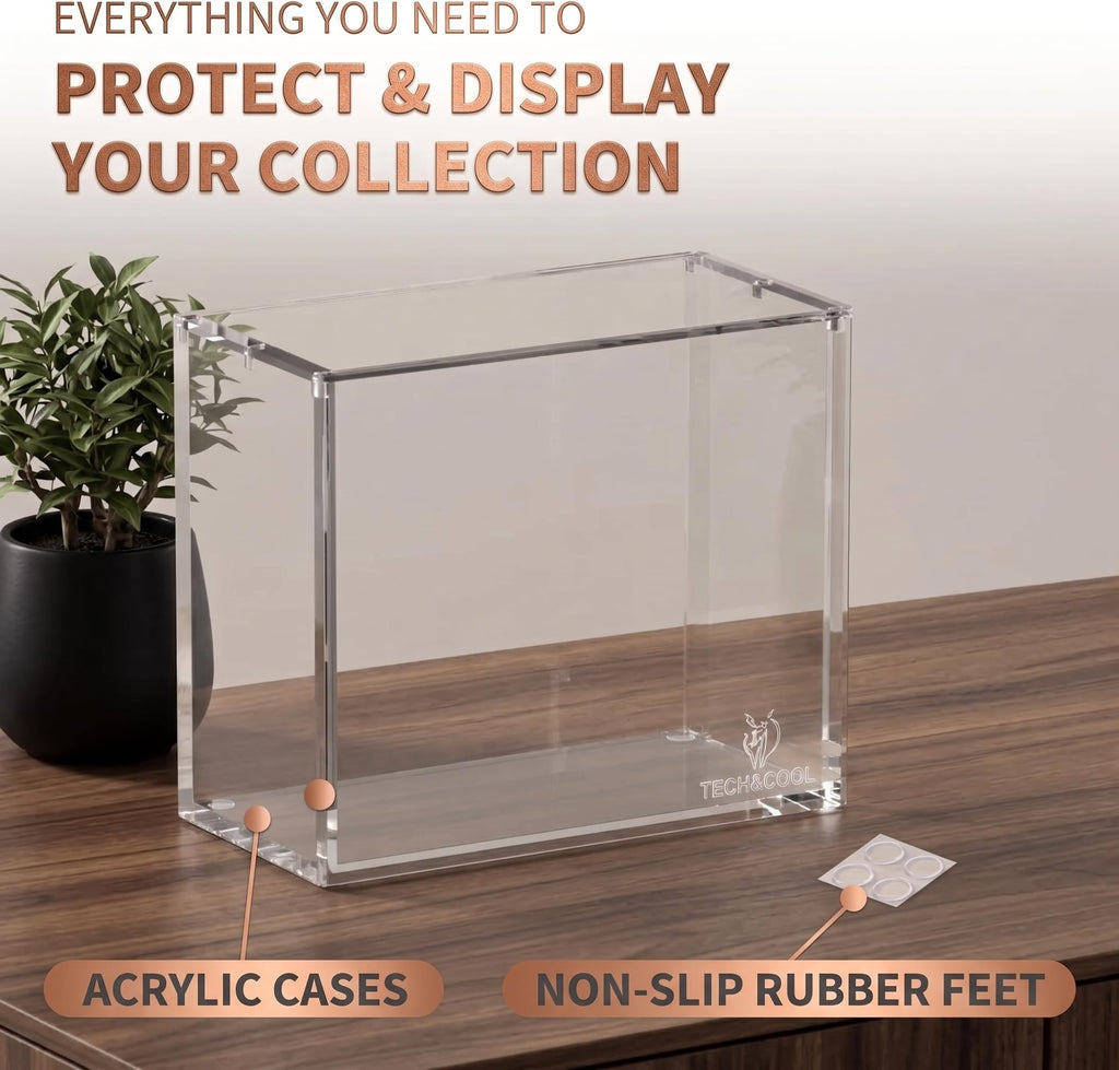 Crystal Clear 8mm 5mm Acrylic Stackable Display Case with Magnetic Lid M825808