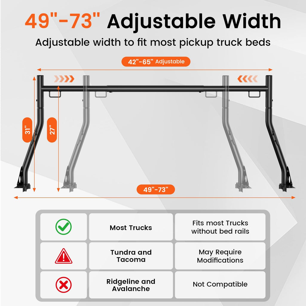 Truck Bed Ladder Racks, 800 lbs Capacity W773