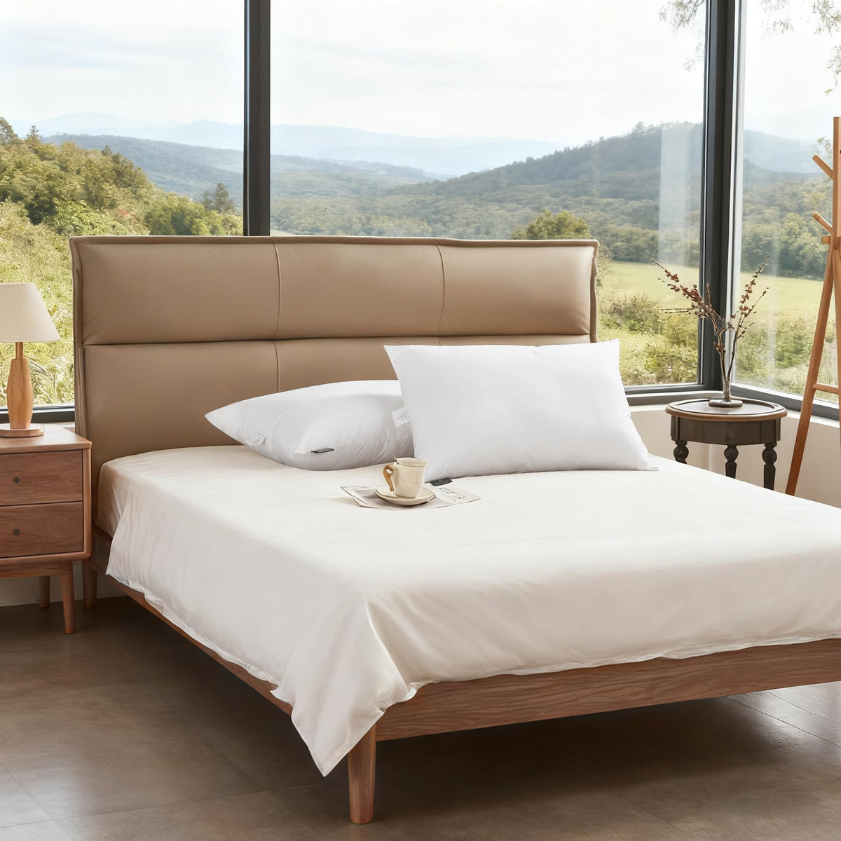 Feather and Down Pillows, 100% Organic Cotton Cover Z34548