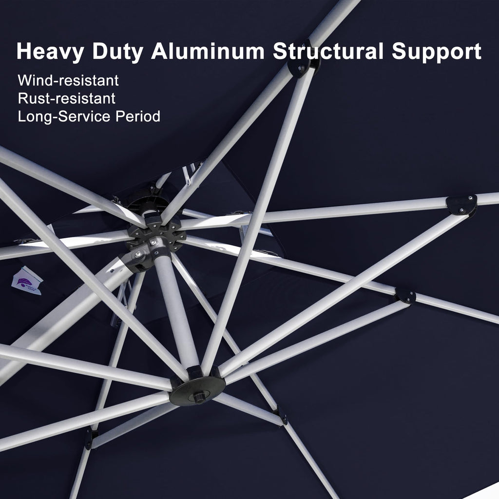 10 FT Navy Blue Cantilever Patio Umbrella C4483