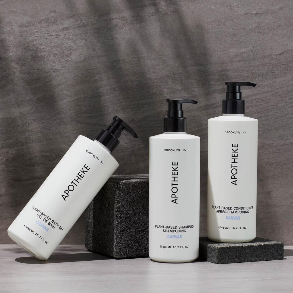Plant-Based Shampoo and Conditioner Set with Aloe Chamomile Coconut and Jojoba Oils, 16.2 Fl Oz Each L2937