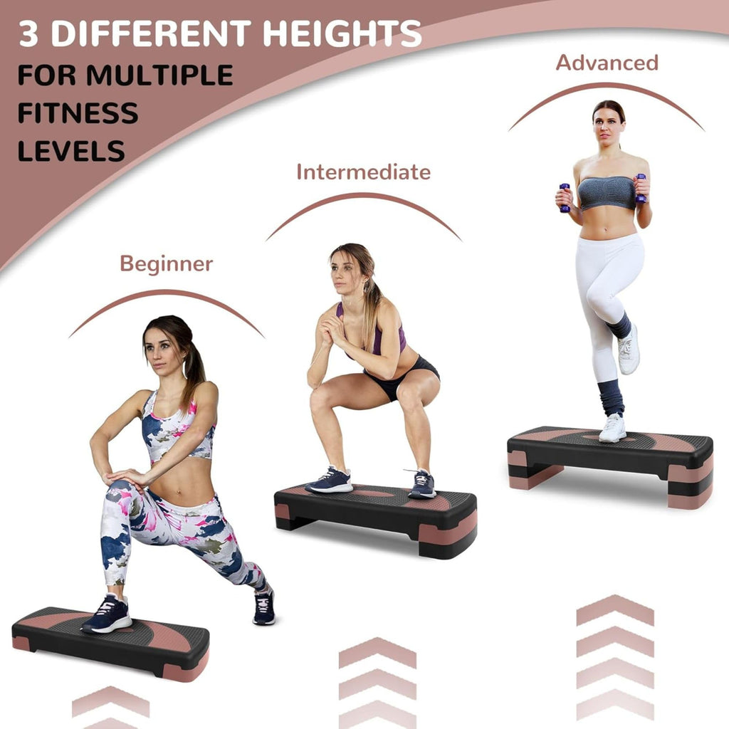 31" Adjustable Step Aerobic Platform with 4 Stackable Risers J599