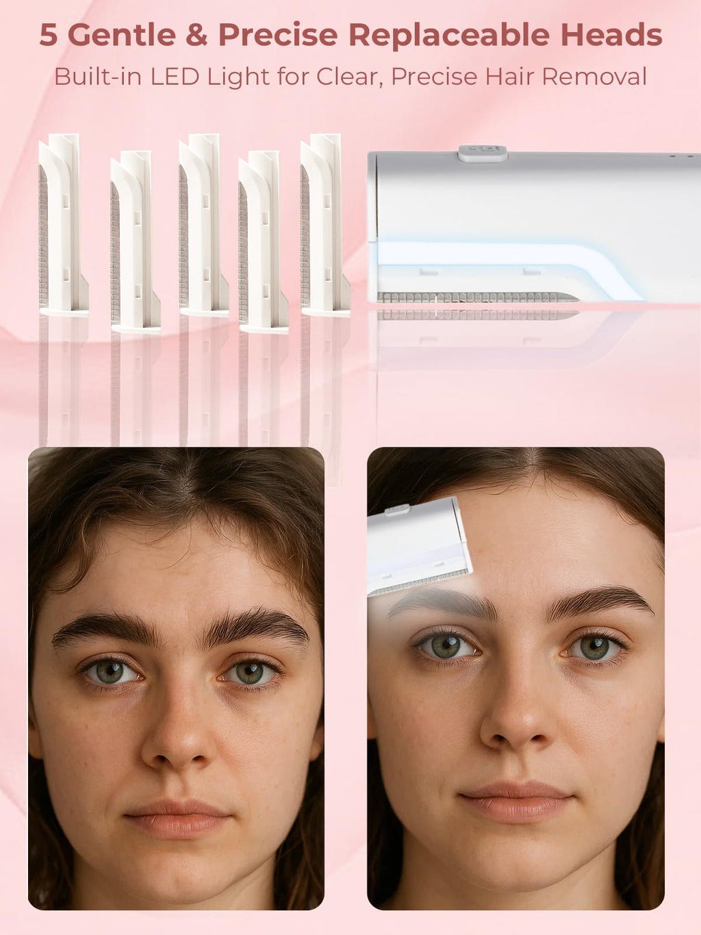 Electric 3-Speed Facial Razor with LED Light P2421