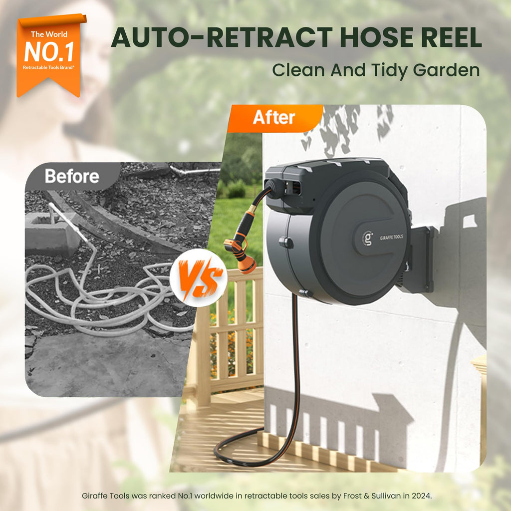 Retractable Garden Hose Reel 1/2 Inch x 100 ft A10219