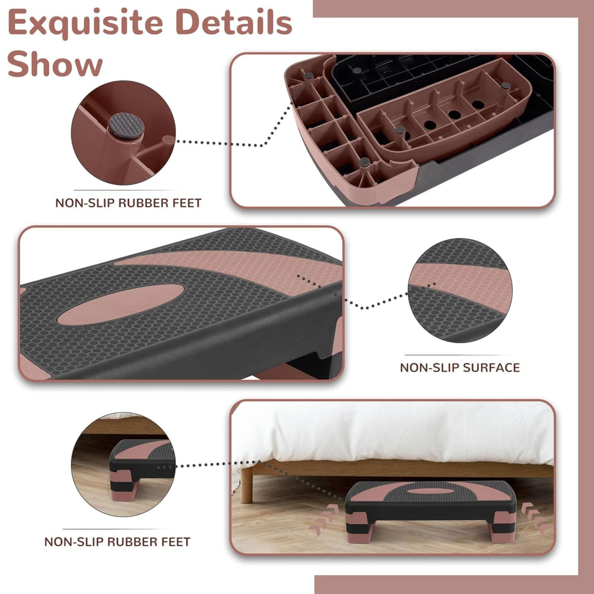 31" Adjustable Step Aerobic Platform with 4 Stackable Risers J599