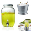Glass Beverage Dispenser with Stand 1 Gallon Q609