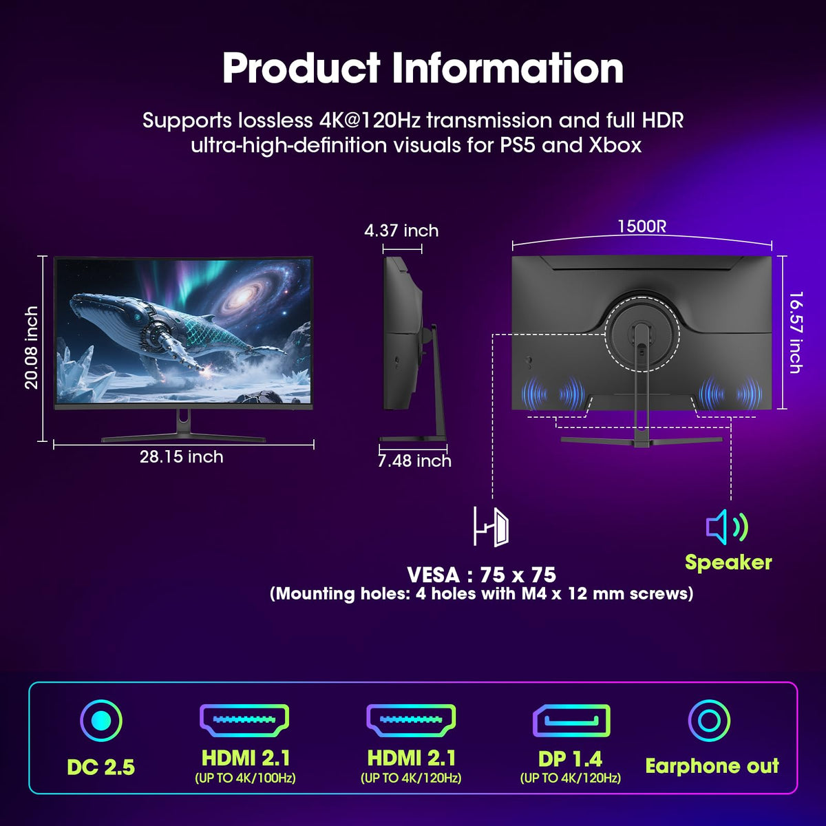 32" 4K 120Hz Curved Gaming Monitor U985
