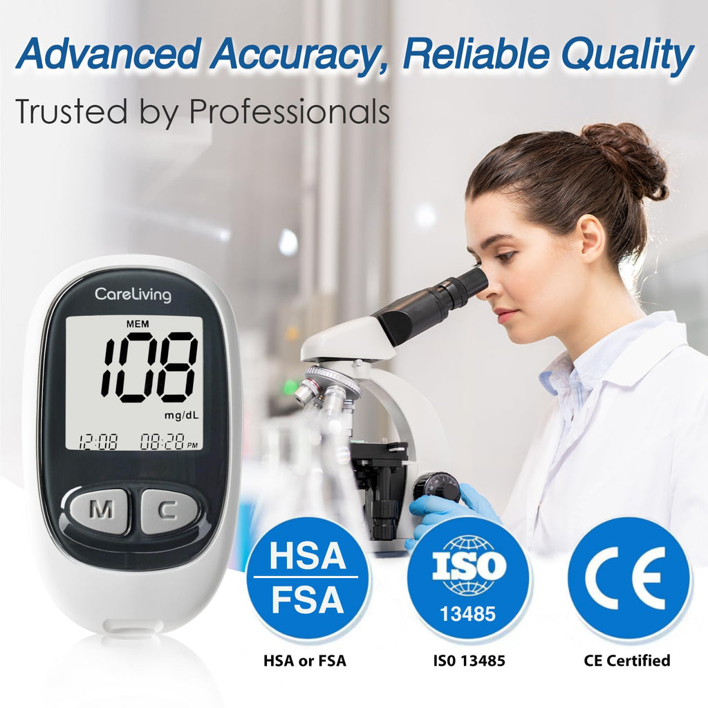Blood Glucose Monitor Kit with 100 Test Strips M623488
