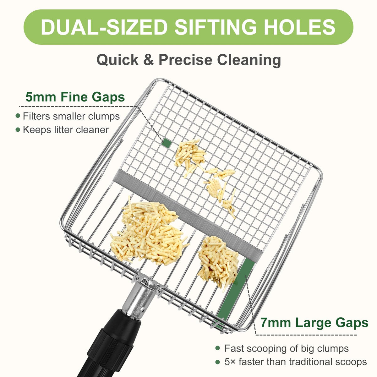 Long Handle Stainless Steel Cat Litter Scoop with Holder X5668