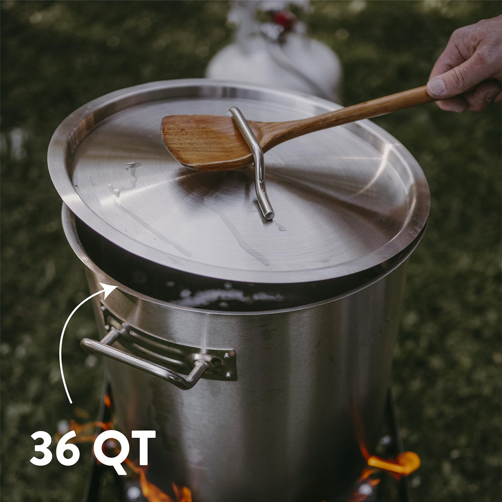 Stainless Steel 36qt Stockpot with Basket and Lid Y9018