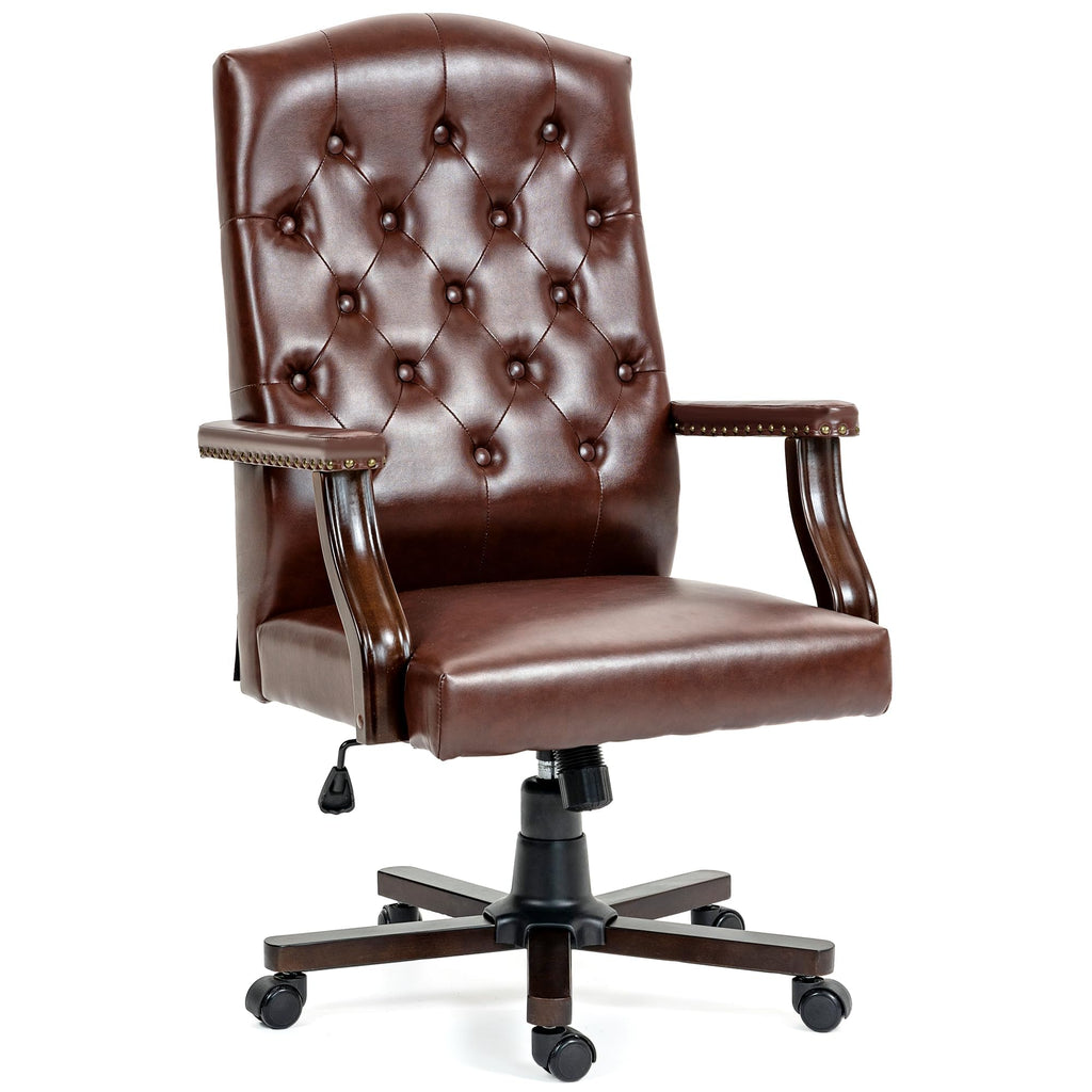 Brown Faux Leather High Back Executive Office Chair L6552