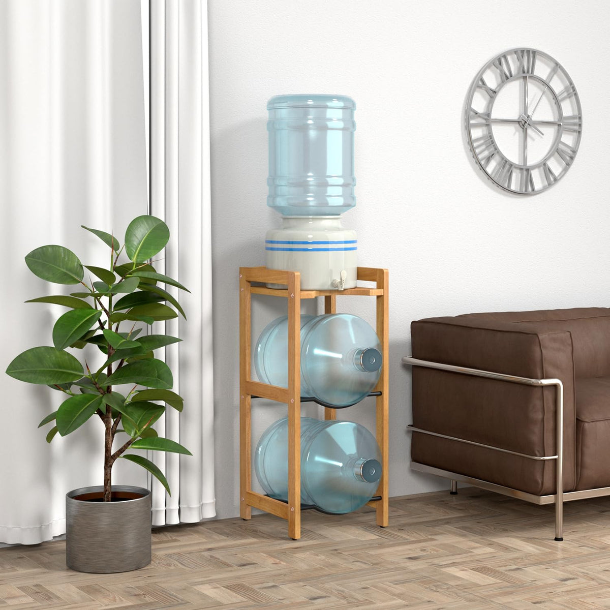 5 Gallon Water Jug Holder with Top Shelves R24548