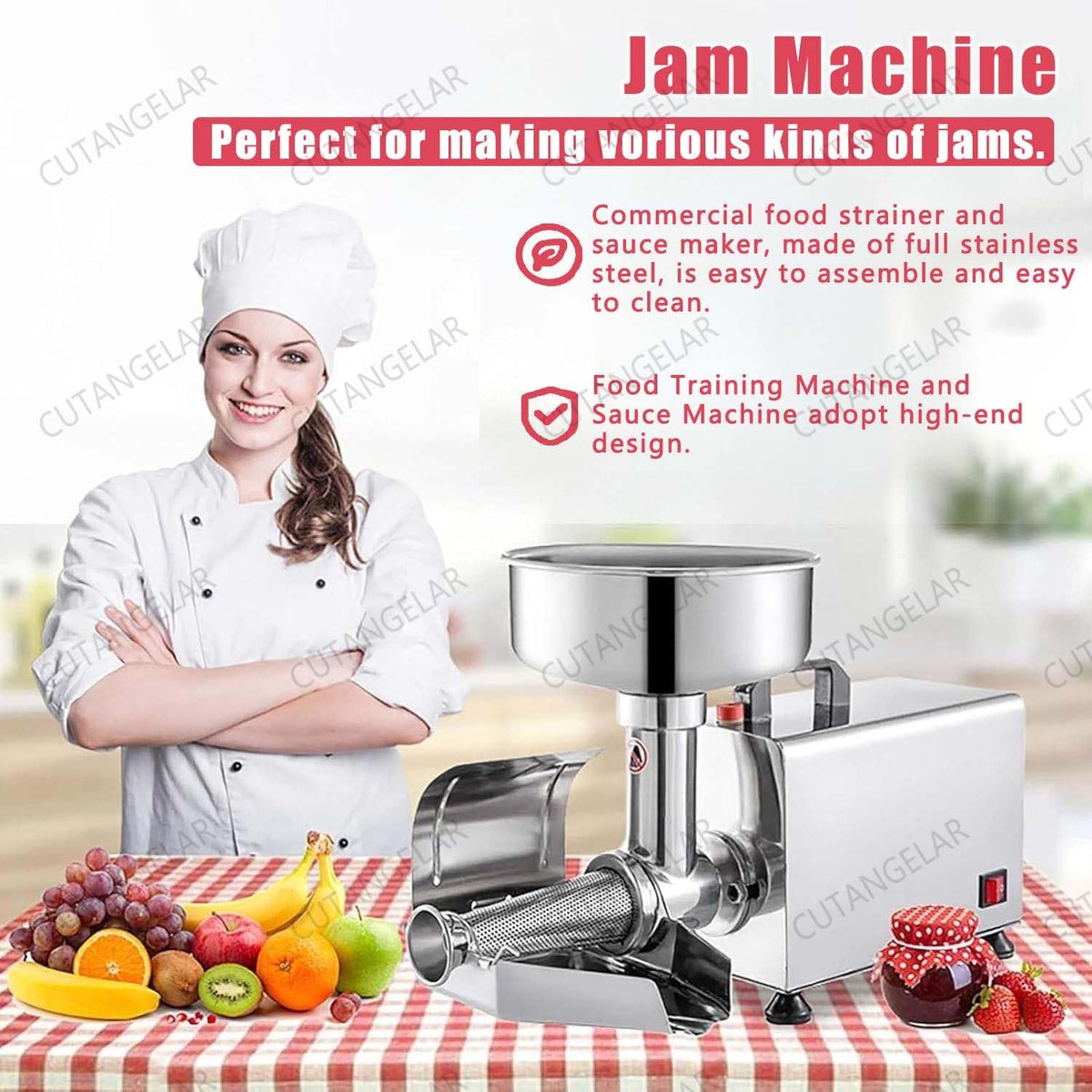 450W Large Capacity Stainless Steel Jam Machine K895
