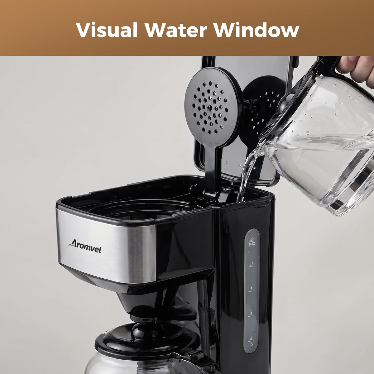 12-Cup Programmable Drip Coffee Maker with Glass Carafe J304069